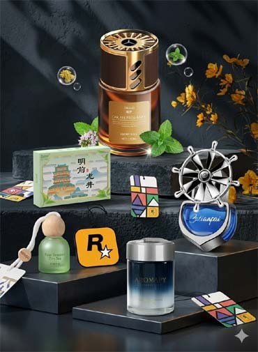 A wide range of car air fresheners, including diffusers, perfumes and odor eliminators. Natural fragrances, long-lasting scent, perfect for enhancing the driving experience.