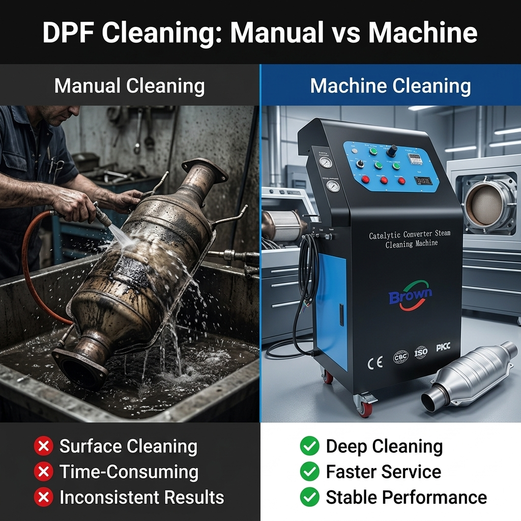 Comparison of manual and machine cleaning